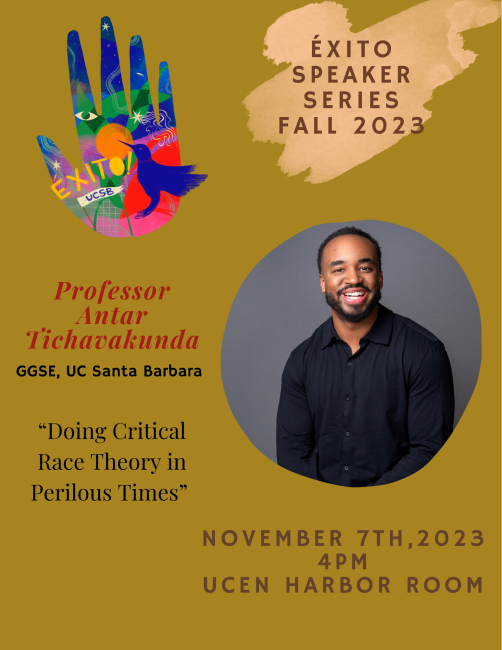 Flyer featuring information for Dr. Tichavakunda's talk 